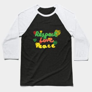 Juneteenth 2023 Respect Love Peace Freedom Colors Green Baseball T-Shirt